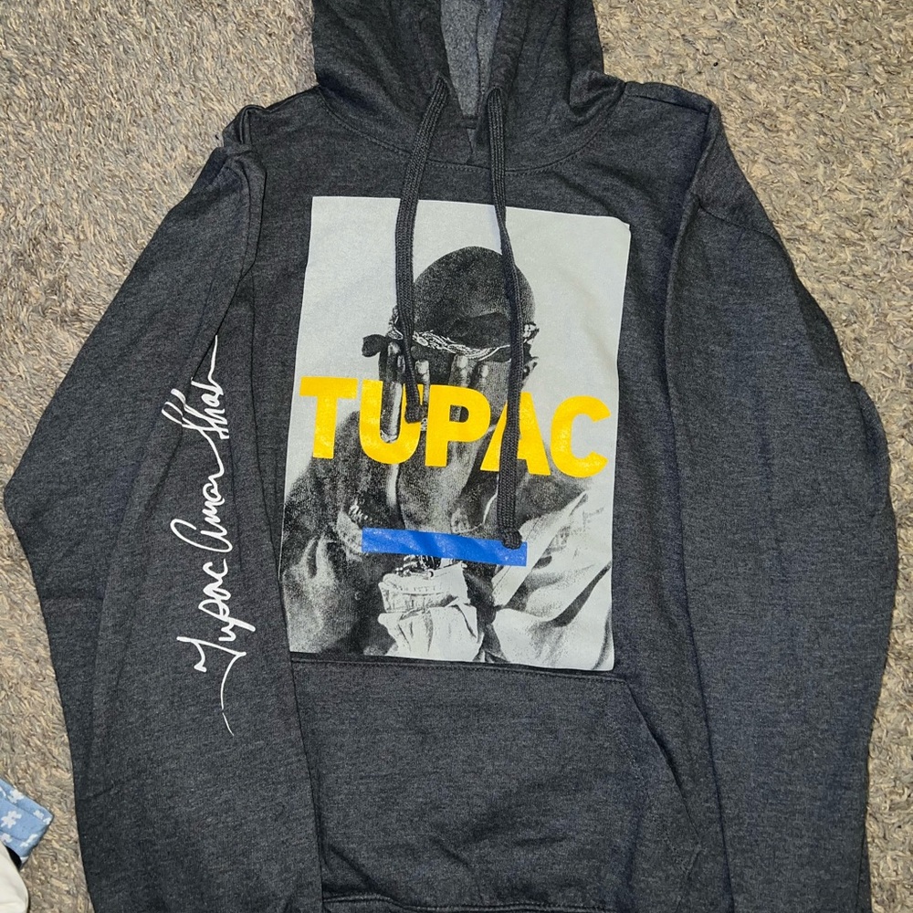 grey tupac hoodie